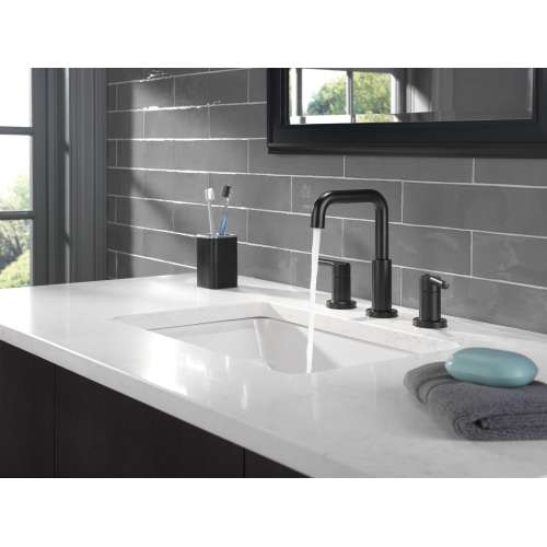 35849LF-BL Nicoli Two Handle Widespread Bathroom Faucet, Matte Black