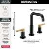 35849LF-GZ Nicoli Two Handle Widespread Bathroom Faucet, Matte Black and Champagne Bronze
