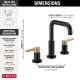 35849LF-GZ Nicoli Two Handle Widespread Bathroom Faucet, Matte Black and Champagne Bronze