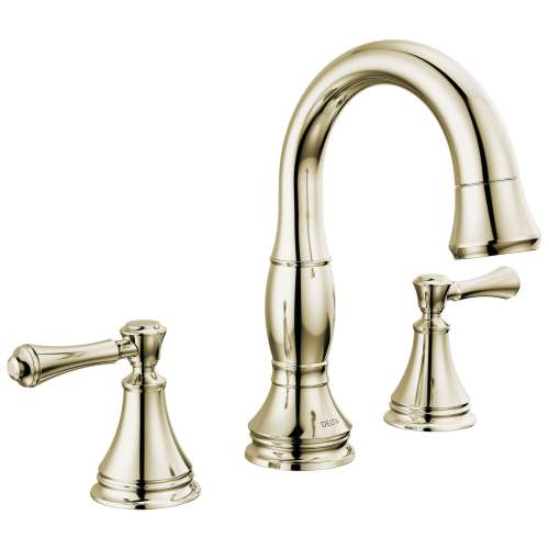 3597-PNPD-DST Cassidy Two Handle Widespread Pull Down Bathroom Faucet, Polished Nickel