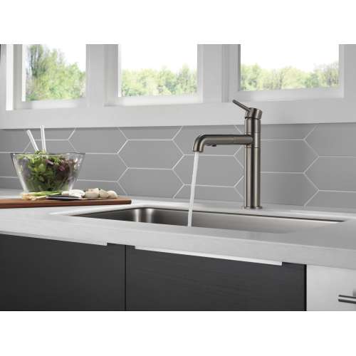 4159-KS-DST Trinsic Single Handle Pull Out Kitchen Faucet, Black Stainless