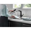 4193-BL-DST Pivotal Single Handle Pull Out Kitchen Faucet, Matte Black