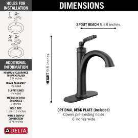 532-BLMPU-DST Woodhurst Single Handle Bathroom Faucet