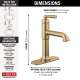 536-CZMPU-DST SAYLOR Single Handle Bathroom Faucet, Champagne Bronze