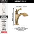556-CZMPU-DST Dorval Single Handle Bathroom Faucet, Champagne Bronze