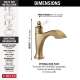 556-GSLPU-DST Dorval Single Handle Bathroom Faucet, Champagne Bronze and Porcelain