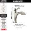 556-SSLPU-DST Dorval Single Handle Bathroom Faucet, Stainless