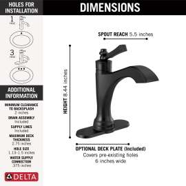 556T-BL-DST Dorval Single Handle Touch20 Bathroom Faucet