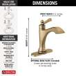 556T-CZ-DST Dorval Single Handle Touch20 Bathroom Faucet, Champagne Bronze