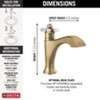 557-GSLPU-DST Dorval Single Handle Bathroom Faucet, Champagne Bronze and Porcelain
