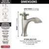 557-SSLPU-DST Dorval Single Handle Bathroom Faucet, Stainless