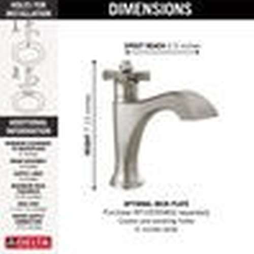 557-SSMPU-DST Dorval Single Handle Bathroom Faucet, Stainless