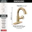 558HAR-CZPD-DST Trinsic Single Handle Pull Down Bathroom Faucet, Champagne Bronze