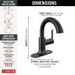 559HAR-BLPD-DST Trinsic Single Handle Pull Down Bathroom Faucet, Matte Black