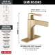 574-CZMPU-DST Zura Single Handle Bathroom Faucet, Champagne Bronze