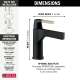 574-GZLPU-DST Zura Single Handle Bathroom Faucet Less Pop Up, Matte Black and Champagne Bronze