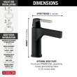 574-SMLPU-DST Zura Single Handle Bathroom Faucet Less Pop Up, Stainless and Matte Black