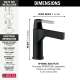 574-SMLPU-DST Zura Single Handle Bathroom Faucet Less Pop Up, Stainless and Matte Black