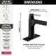 574T-SM-DST Zura Single Handle Bathroom Faucet, Stainless and Matte Black
