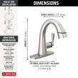577-SSPD-PR-DST Stryke Single Handle Pull Down Bathroom Faucet, Lumicoat Stainless