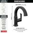 588SH-BL-DST Tetra Single Handle Bathroom Faucet, Matte Black