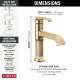 589-CZ-PR-DST Tetra Single Handle Bathroom Faucet, Lumicoat Champagne Bronze