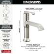 589-SS-PR-DST Tetra Single Handle Bathroom Faucet, Lumicoat Stainless