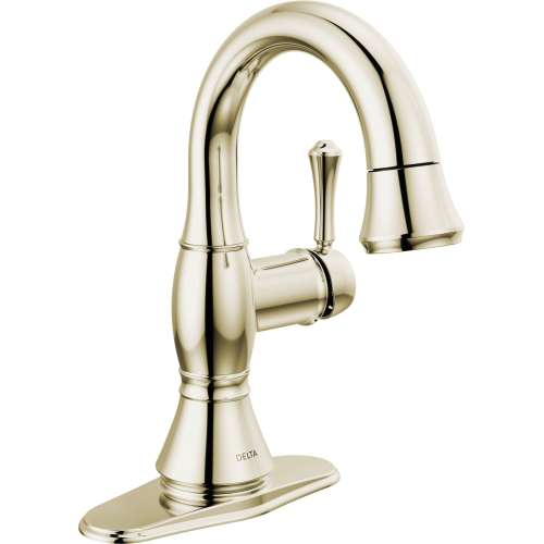 597-PNPD-DST Cassidy Single Handle Pull Down Bathroom Faucet, Polished Nickel