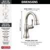 597-SSPD-DST Cassidy Single Handle Pull Down Bathroom Faucet, Stainless