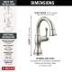 597-SSPD-DST Cassidy Single Handle Pull Down Bathroom Faucet, Stainless