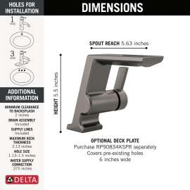 599-KS-PR-MPU-DST Pivotal Single Handle Bathroom Faucet