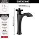 657-BL-DST Dorval Single Handle Mid-Height Vessel Bathroom Faucet, Matte Black