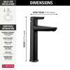 671-BL-DST Galeon Single Handle Mid-Height Bathroom Faucet, Matte Black