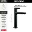 671-BL-DST Galeon Single Handle Mid-Height Bathroom Faucet, Matte Black