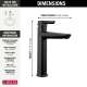 671-BL-DST Galeon Single Handle Mid-Height Bathroom Faucet, Matte Black