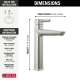 671-SS-PR-DST Galeon Single Handle Mid-Height Bathroom Faucet, Lumicoat Stainless