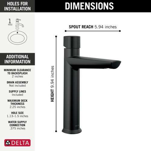 673-BL-DST Galeon Single Handle Mid-Height Bathroom Faucet