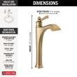 756-CZ-DST Dorval Single Handle Vessel Bathroom Faucet, Champagne Bronze