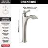 756-SS-DST Dorval Single Handle Vessel Bathroom Faucet, Stainless