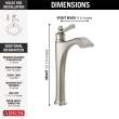 756-SS-DST Dorval Single Handle Vessel Bathroom Faucet, Stainless
