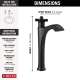 757-BL-DST Dorval Single Handle Vessel Bathroom Faucet, Matte Black