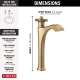 757-CZ-DST Dorval Single Handle Vessel Bathroom Faucet, Champagne Bronze