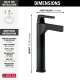 774-BL-DST Zura Single Handle Vessel Bathroom Faucet, Matte Black
