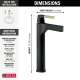 774-GZ-DST Zura Single Handle Vessel Bathroom Faucet, Matte Black and Champagne Bronze