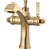 856-CZ-DST Dorval Two Handle Single Hole Monoblock Bathroom Faucet, Champagne Bronze