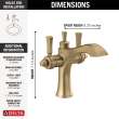 856-CZ-DST Dorval Two Handle Single Hole Monoblock Bathroom Faucet, Champagne Bronze