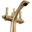 856-CZ-DST Dorval Two Handle Single Hole Monoblock Bathroom Faucet, Champagne Bronze