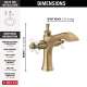 857-GS-DST Dorval Two Handle Single Hole Monoblock Bathroom Faucet, Champagne Bronze and Porcelain