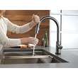 9159T-KS-DST Trinsic Single Handle Pull Down Kitchen Faucet with Touch, Black Stainless