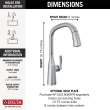 9176-AR-PR-DST Stryke Single Handle Pull Down Kitchen Faucet, Lumicoat Arctic Stainless